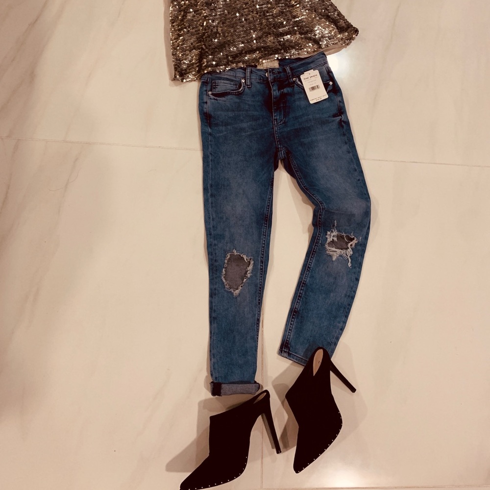 Free People Skinny Midi Rise Jeans